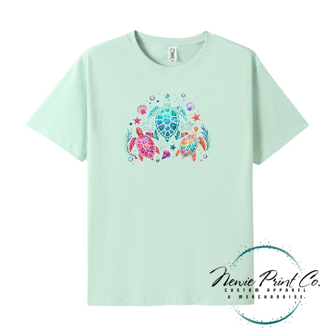 Neon Turtle Tee | Sea Turtle Tee | Australian Graphic Shirt | Family T-Shirt