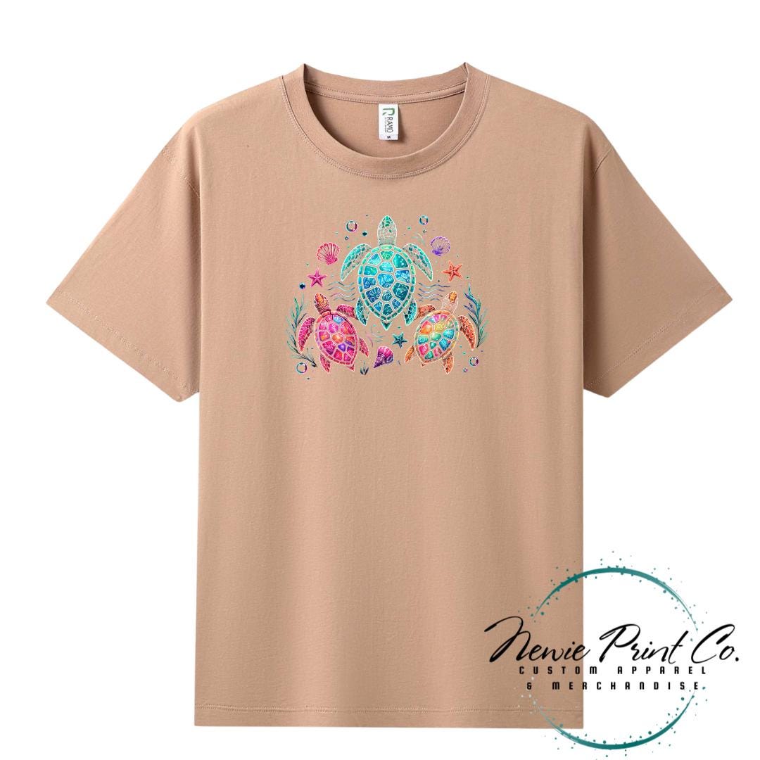 Neon Turtle Tee | Sea Turtle Tee | Australian Graphic Shirt | Family T-Shirt