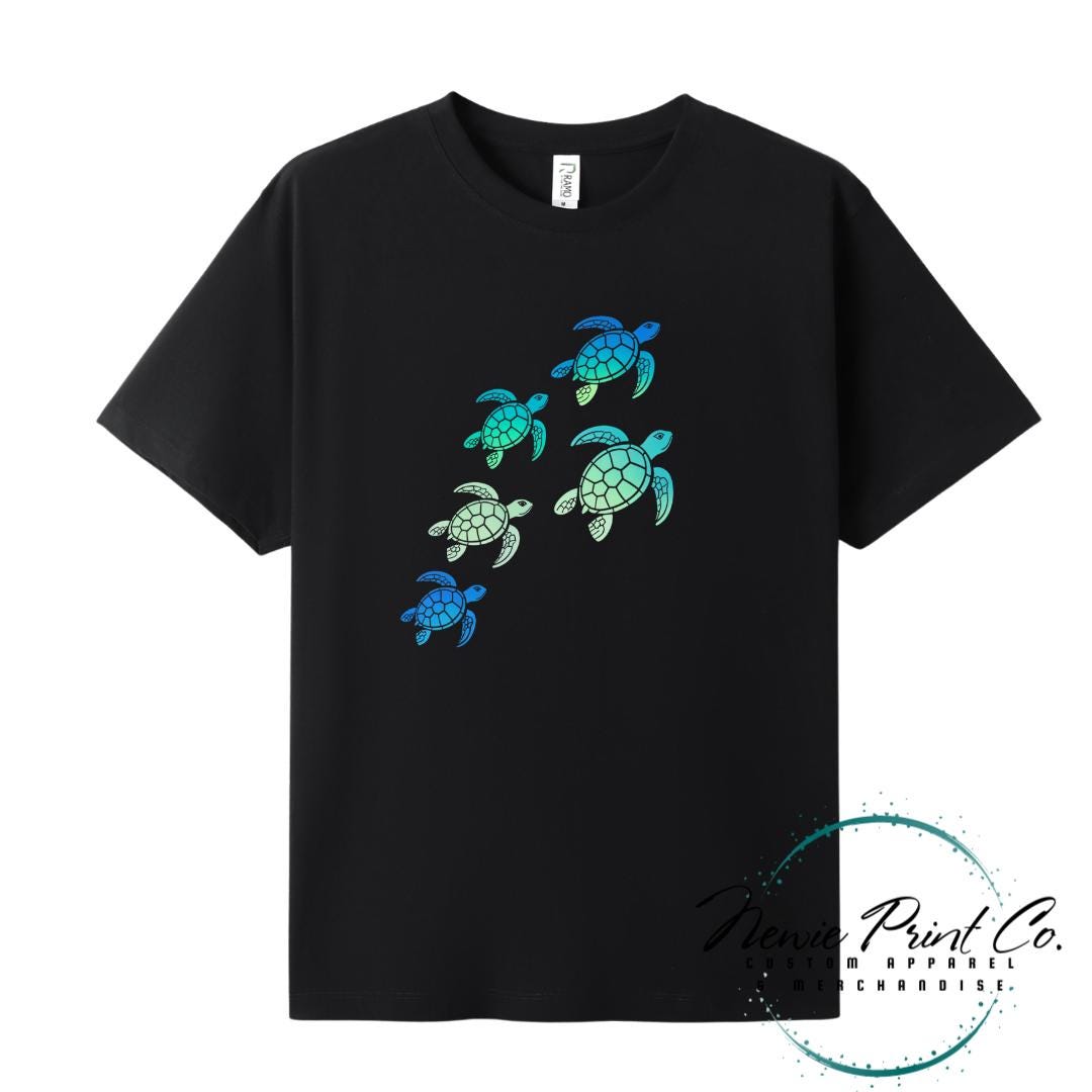 Teal Turtle Tee | Sea Turtle Tee | Australian Graphic Shirt | Family T-Shirt