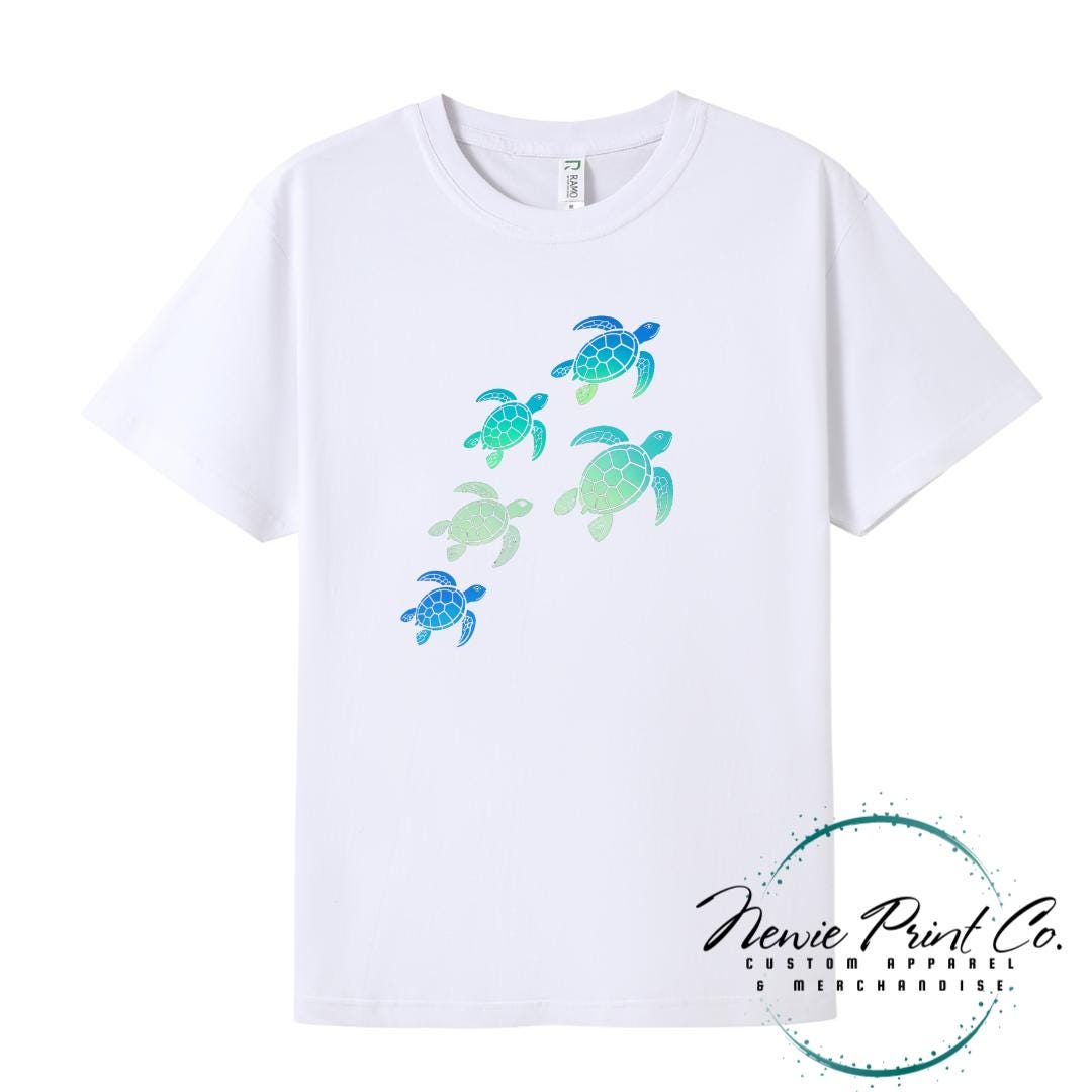 Teal Turtle Tee | Sea Turtle Tee | Australian Graphic Shirt | Family T-Shirt