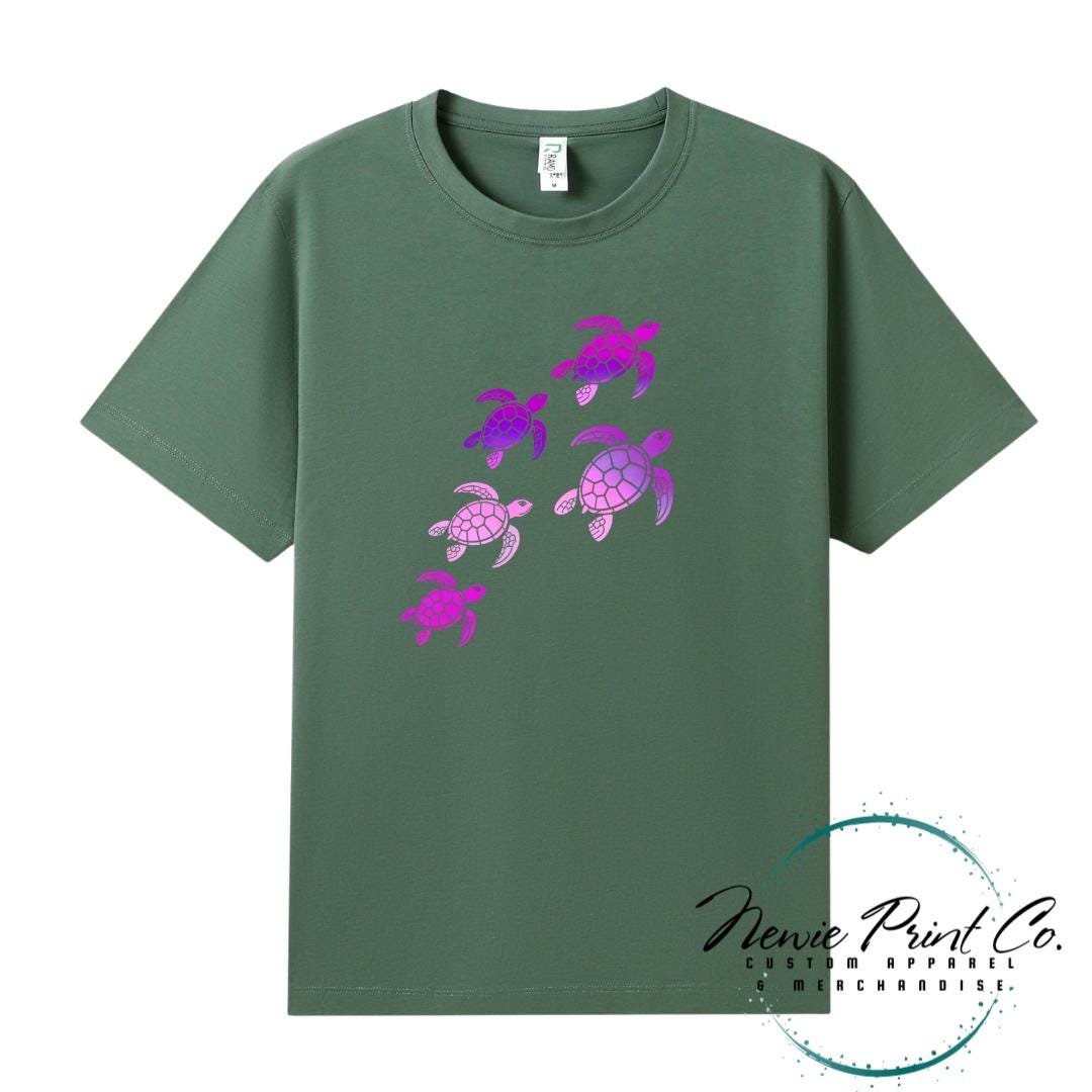 Teal Turtle Tee | Sea Turtle Tee | Australian Graphic Shirt | Family T-Shirt