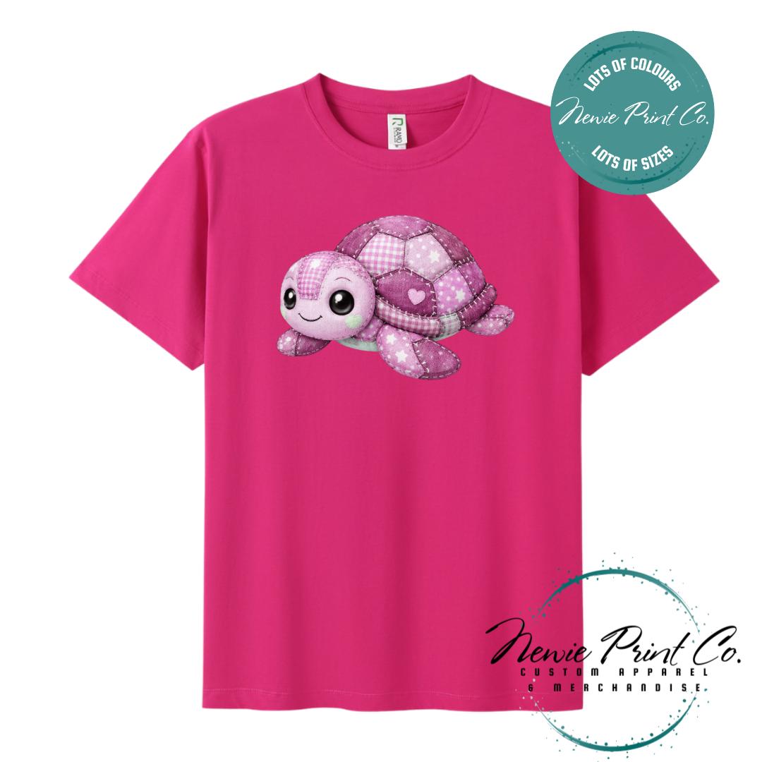 Pink Patchwork Turtle Tee | Sea Turtle Tee | Australian Graphic Shirt | Family T-Shirt