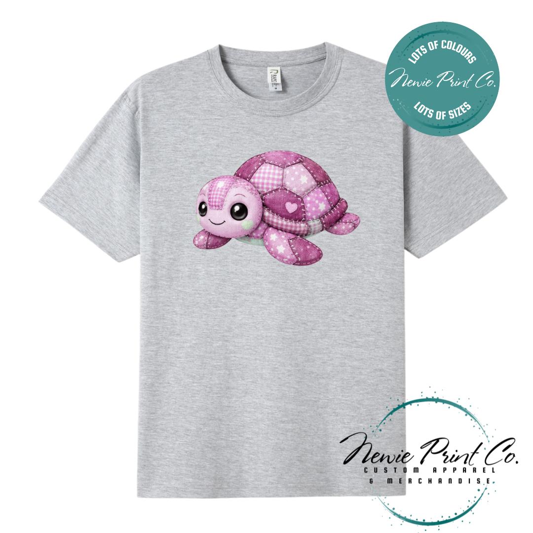 Pink Patchwork Turtle Tee | Sea Turtle Tee | Australian Graphic Shirt | Family T-Shirt