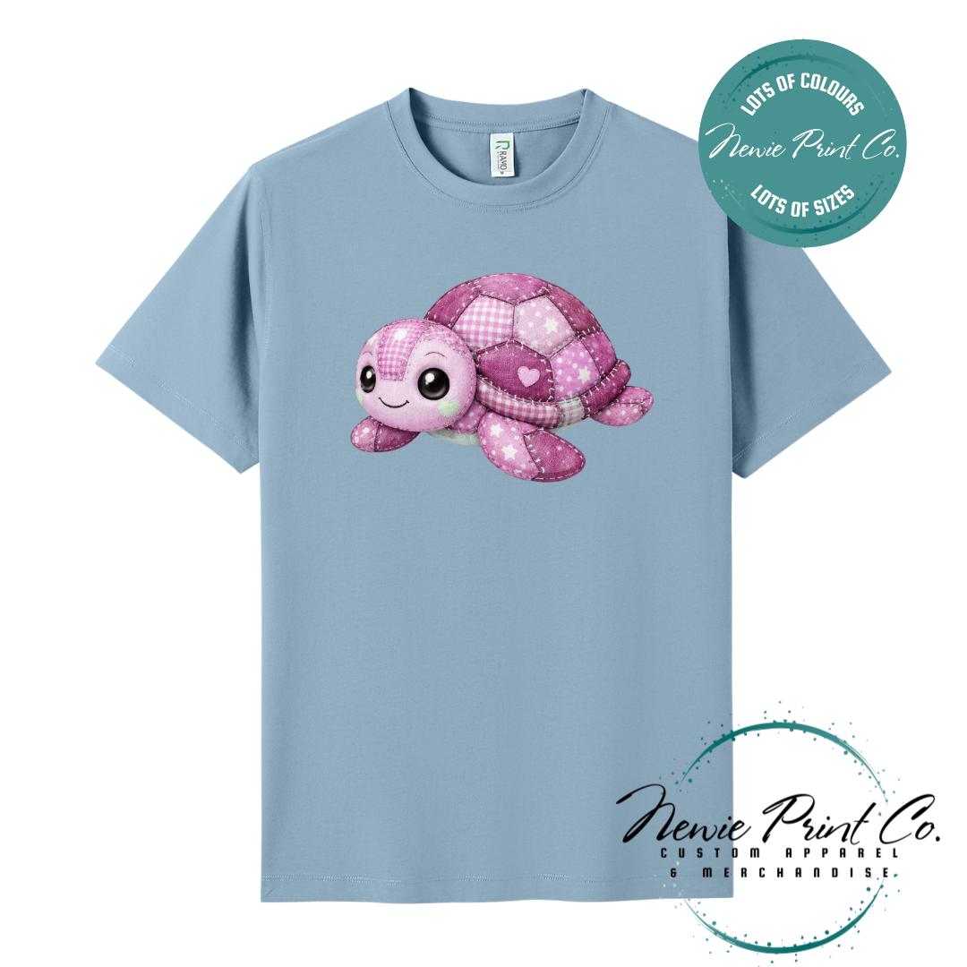 Pink Patchwork Turtle Tee | Sea Turtle Tee | Australian Graphic Shirt | Family T-Shirt