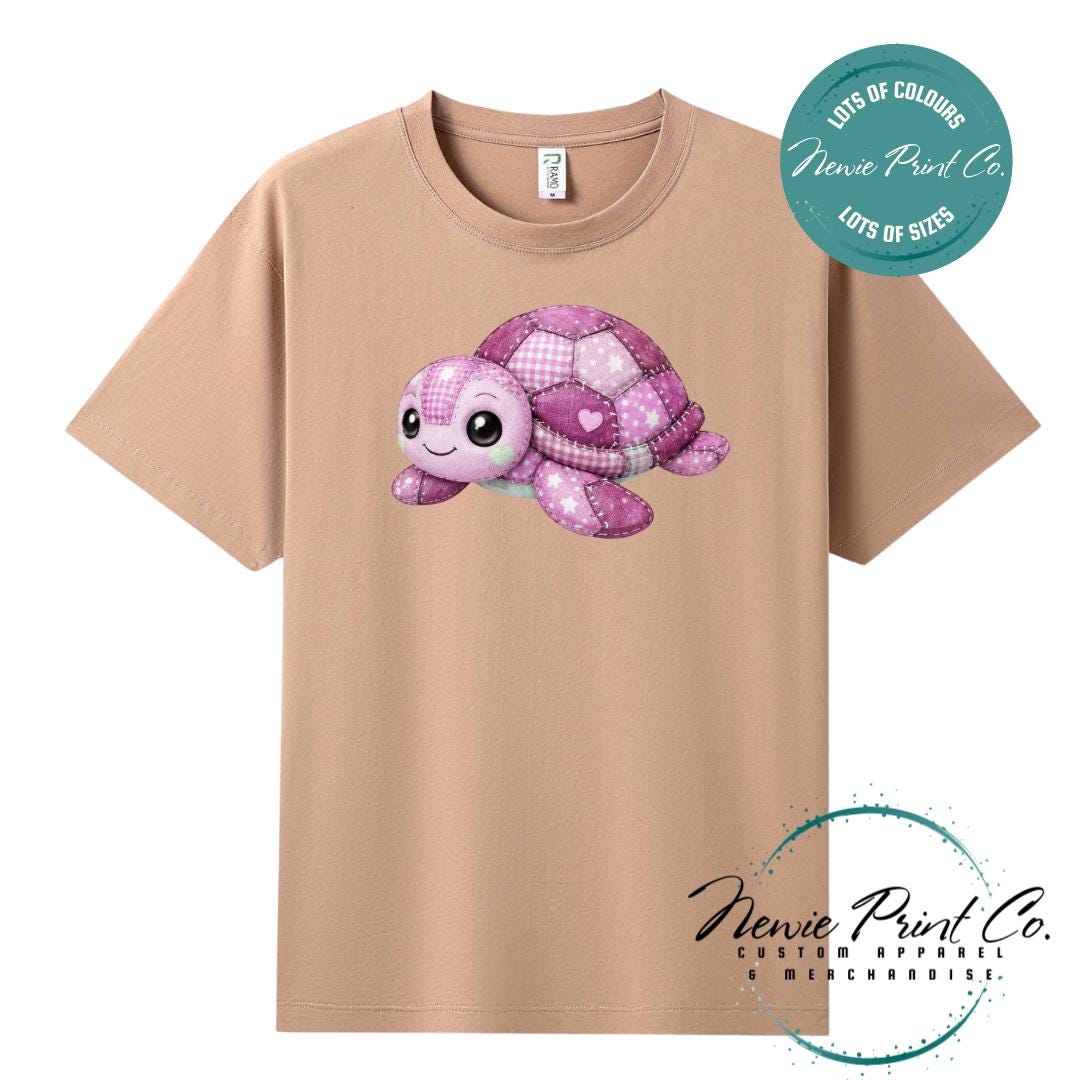 Pink Patchwork Turtle Tee | Sea Turtle Tee | Australian Graphic Shirt | Family T-Shirt