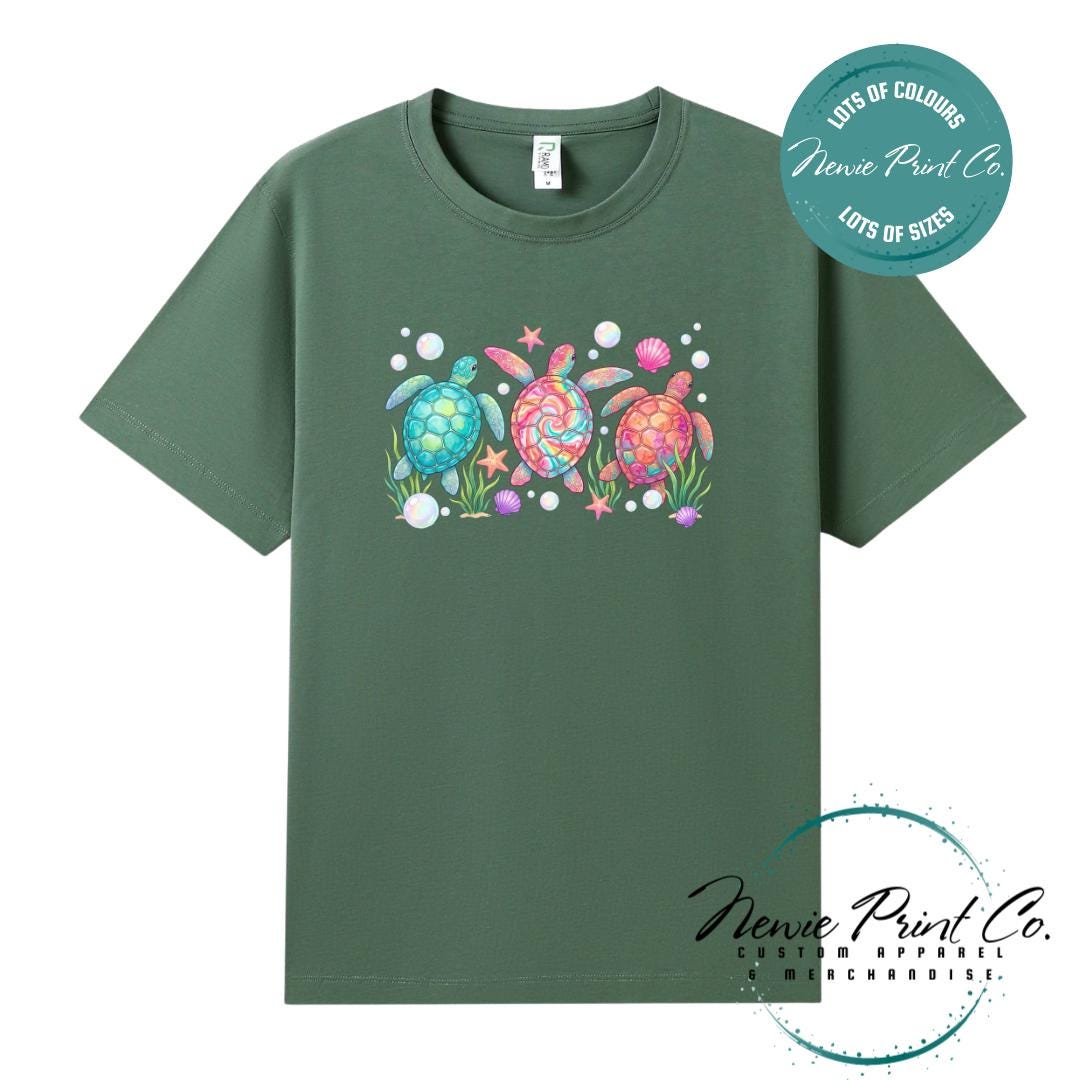 Bright Turtle Tee | Sea Turtle Tee | Graphic Shirt | Family T-Shirt