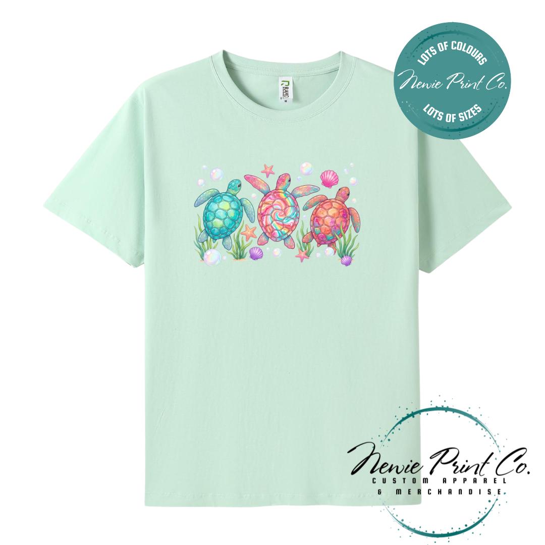 Bright Turtle Tee | Sea Turtle Tee | Graphic Shirt | Family T-Shirt