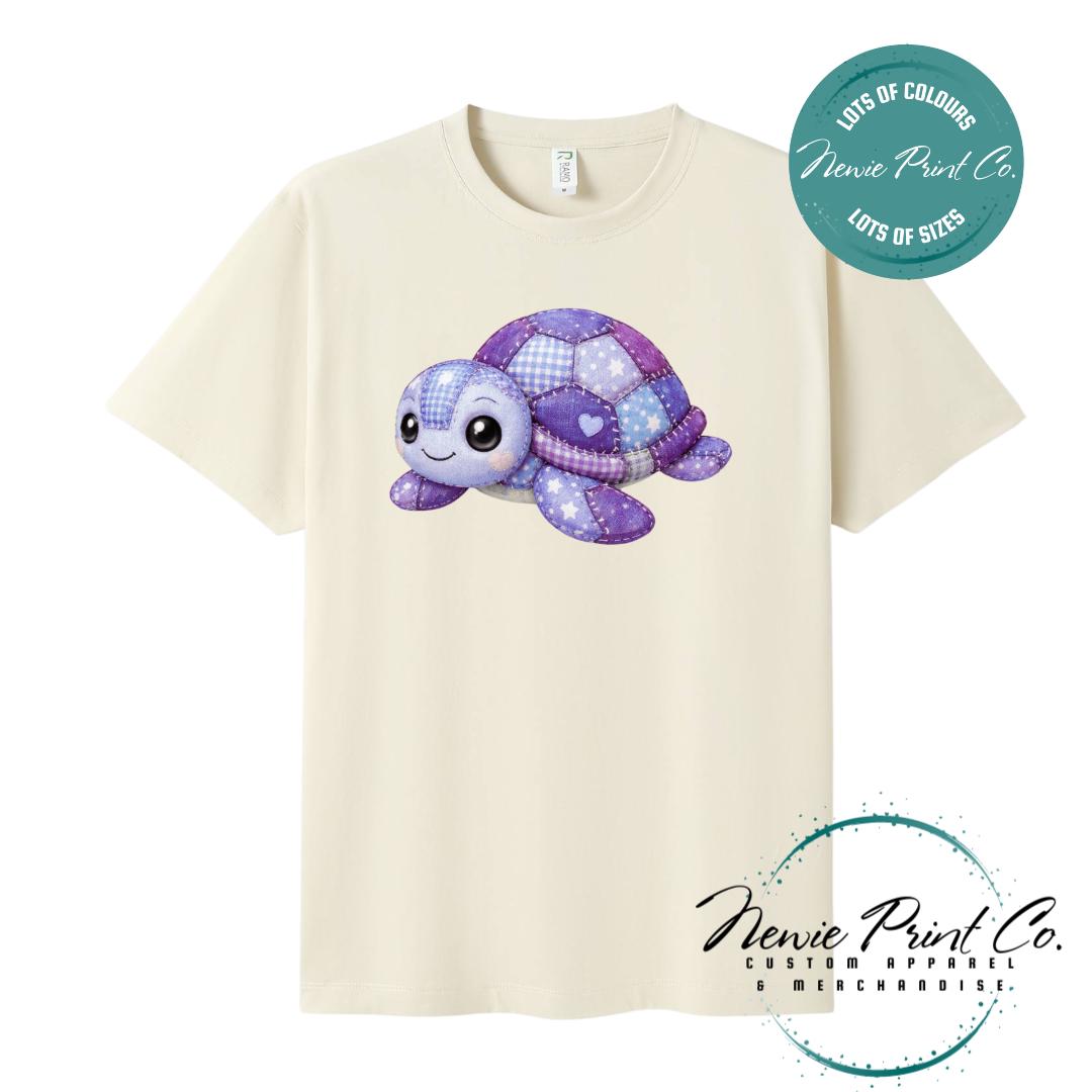 Purple Patchwork Turtle Tee | Sea Turtle Tee | Australian Graphic Shirt | Family T-Shirt