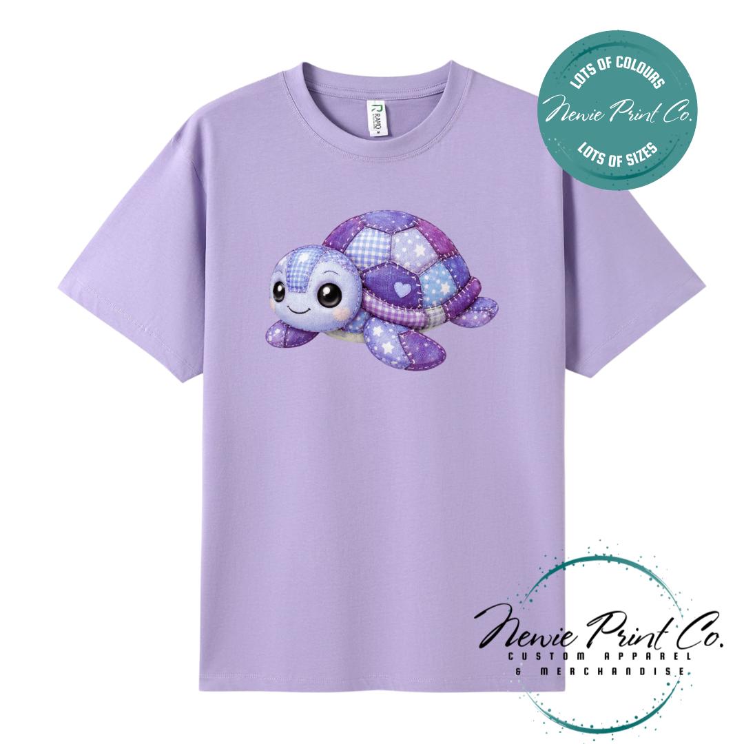 Purple Patchwork Turtle Tee | Sea Turtle Tee | Australian Graphic Shirt | Family T-Shirt