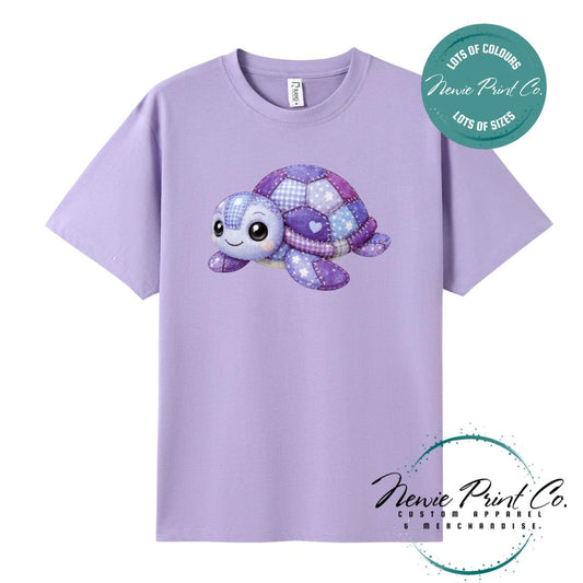 Purple Patchwork Turtle Tee | Sea Turtle Tee | Australian Graphic Shirt | Family T-Shirt