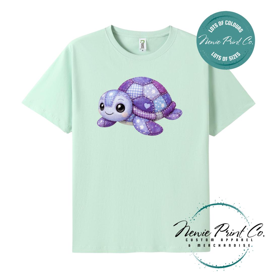 Purple Patchwork Turtle Tee | Sea Turtle Tee | Australian Graphic Shirt | Family T-Shirt