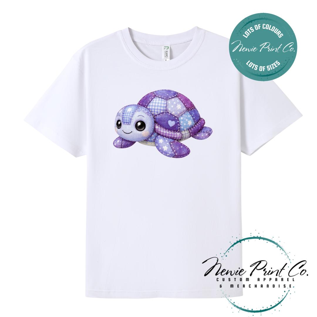 Purple Patchwork Turtle Tee | Sea Turtle Tee | Australian Graphic Shirt | Family T-Shirt