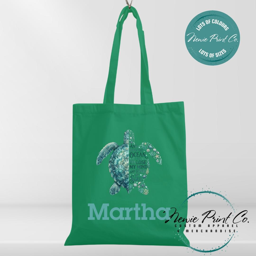 And Unto the Ocean I Go To Lose My Mind and Find My Soul Tote - Personalized Tote/Library Bags