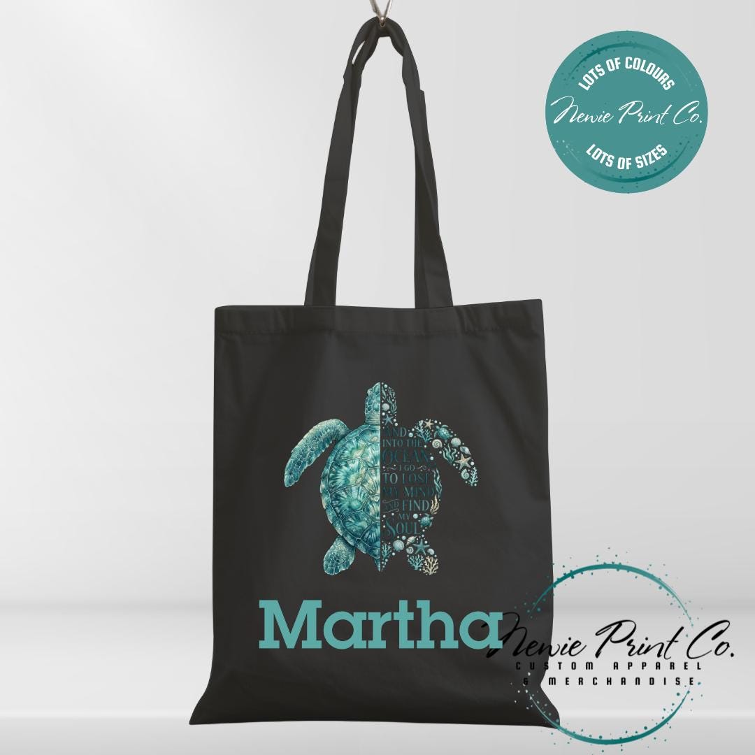 And Unto the Ocean I Go To Lose My Mind and Find My Soul Tote - Personalized Tote/Library Bags