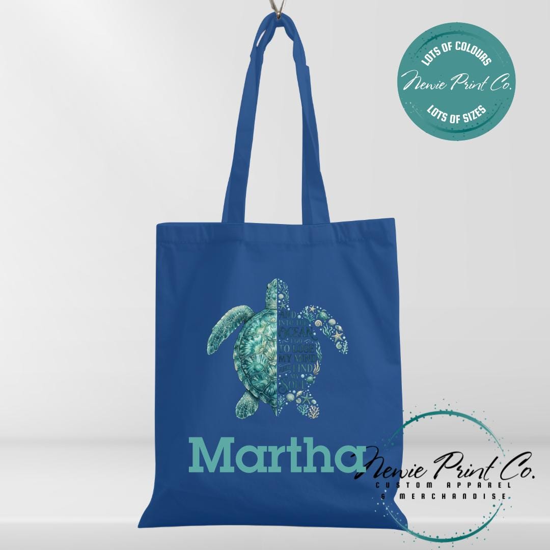 And Unto the Ocean I Go To Lose My Mind and Find My Soul Tote - Personalized Tote/Library Bags
