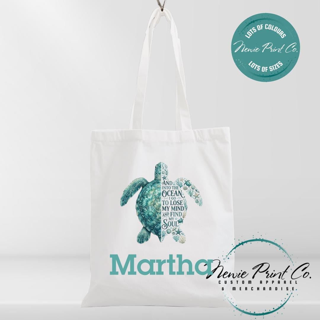 And Unto the Ocean I Go To Lose My Mind and Find My Soul Tote - Personalized Tote/Library Bags