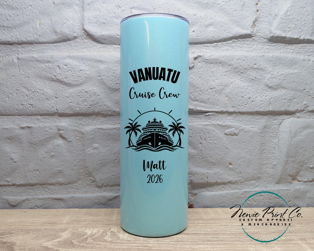 Personalized 20oz Shimmer tumbler, Custom travel mug, skinny tumbler, Honeymoon, Bride & Groom