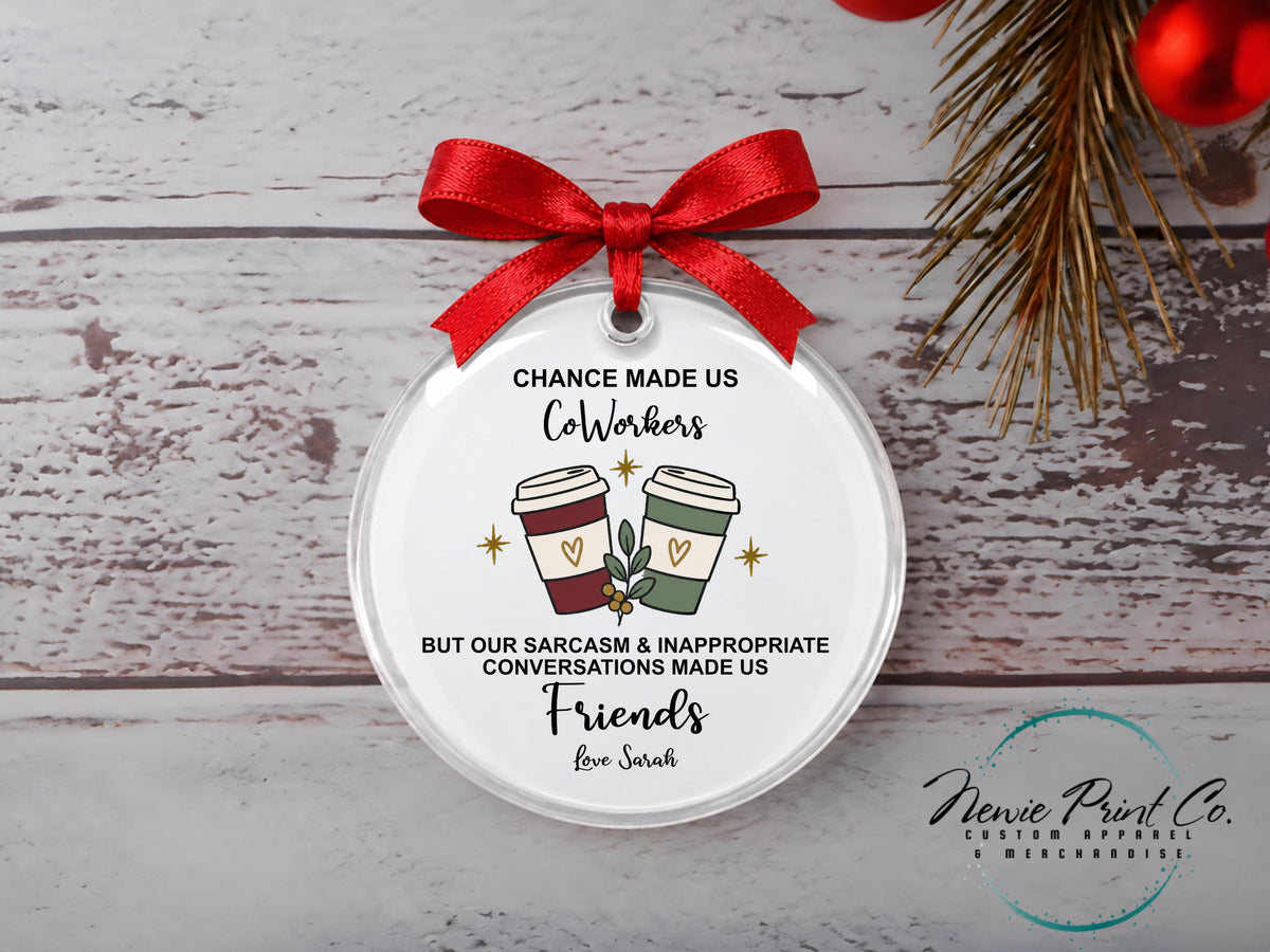 Personalized Coworker Ornament, Custom Christmas Ornament for Coworker Best Friend, Gift for Work Bestie with Gift Box