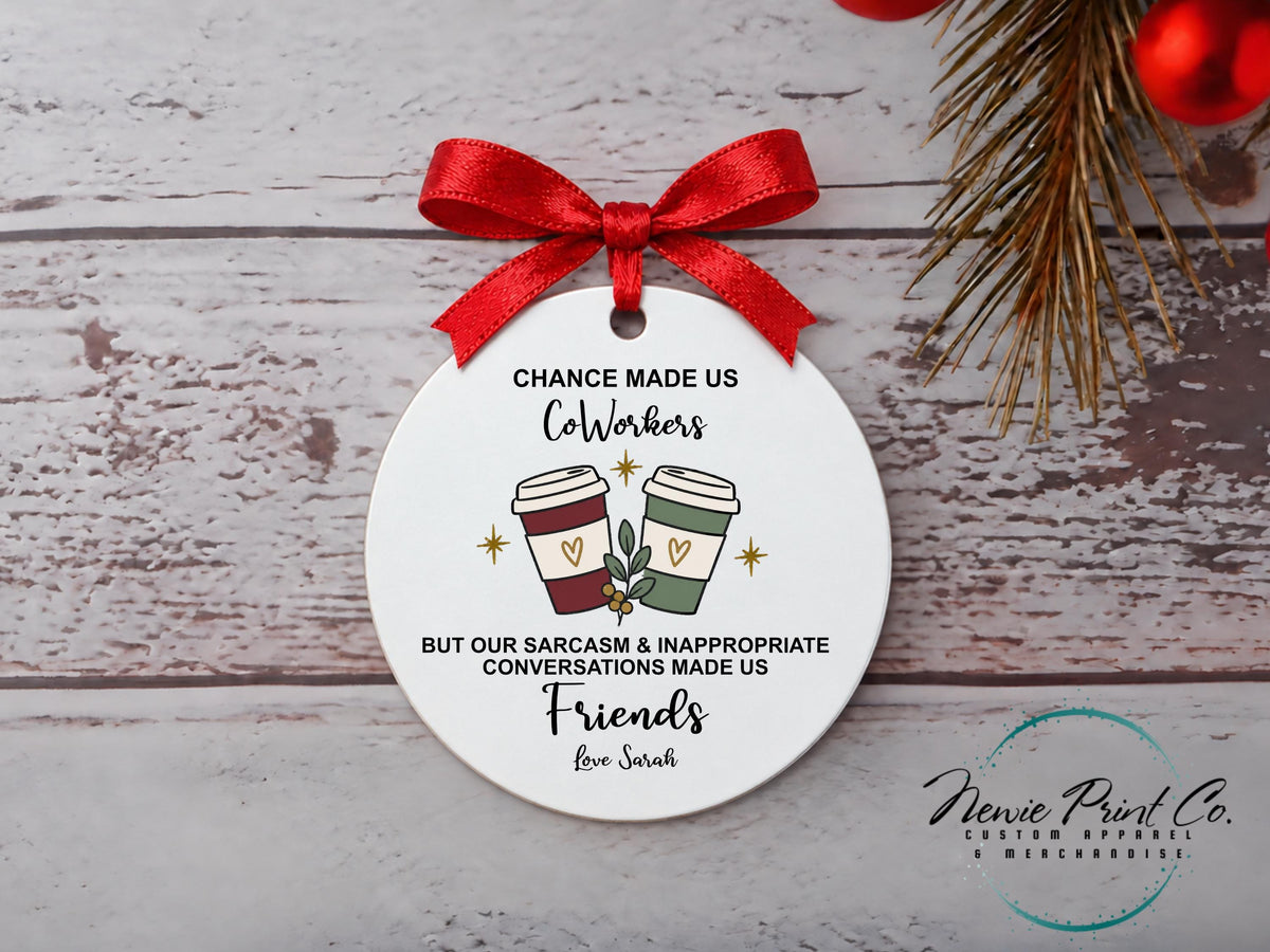 Personalized Coworker Ornament, Custom Christmas Ornament for Coworker Best Friend, Gift for Work Bestie with Gift Box