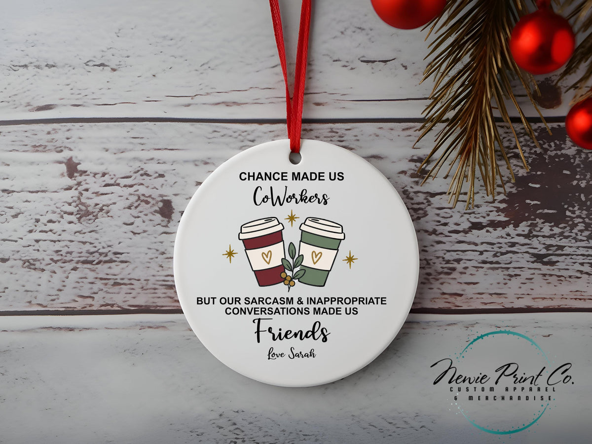 Personalized Coworker Ornament, Custom Christmas Ornament for Coworker Best Friend, Gift for Work Bestie with Gift Box