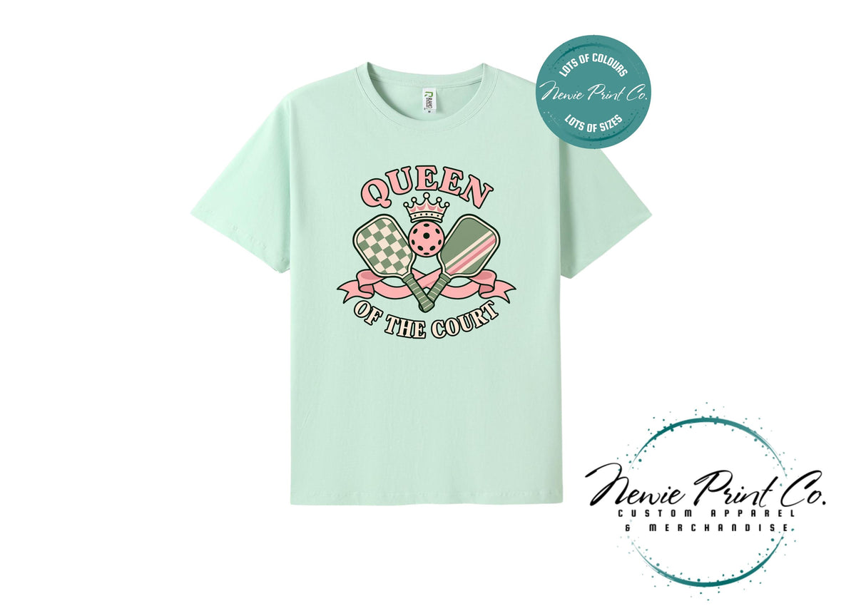 Queen of the Court Pickleball T-Shirt – Natural Cotton Women’s Sports Tee