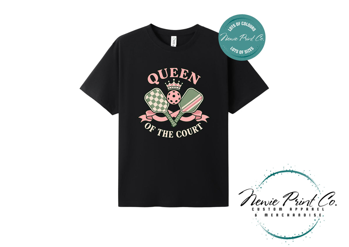 Queen of the Court Pickleball T-Shirt – Natural Cotton Women’s Sports Tee