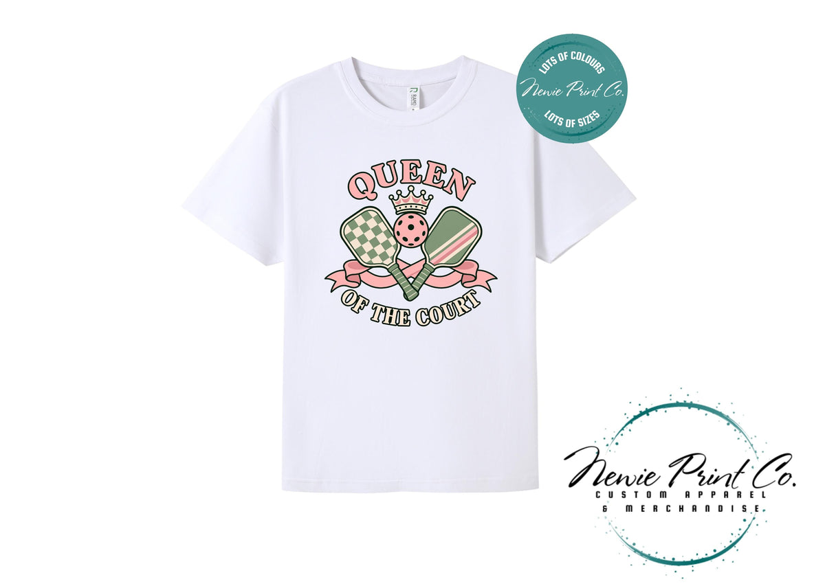 Queen of the Court Pickleball T-Shirt – Natural Cotton Women’s Sports Tee