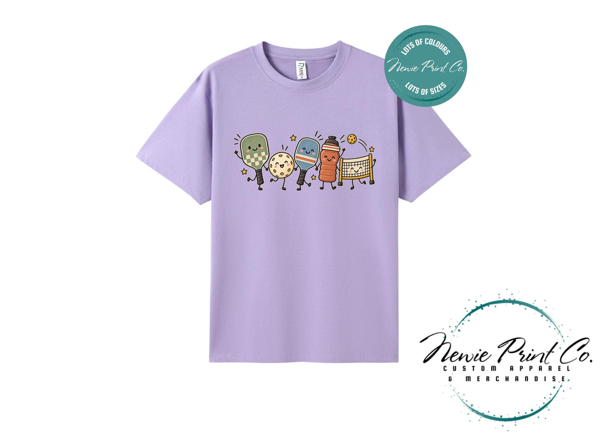 Cute Pickleball Character T-Shirt, Unisex Retro Sports Tee