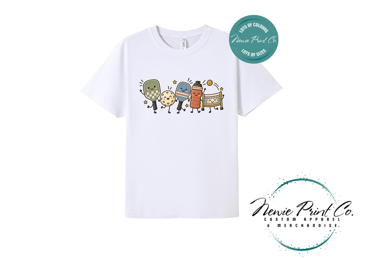 Cute Pickleball Character T-Shirt, Unisex Retro Sports Tee
