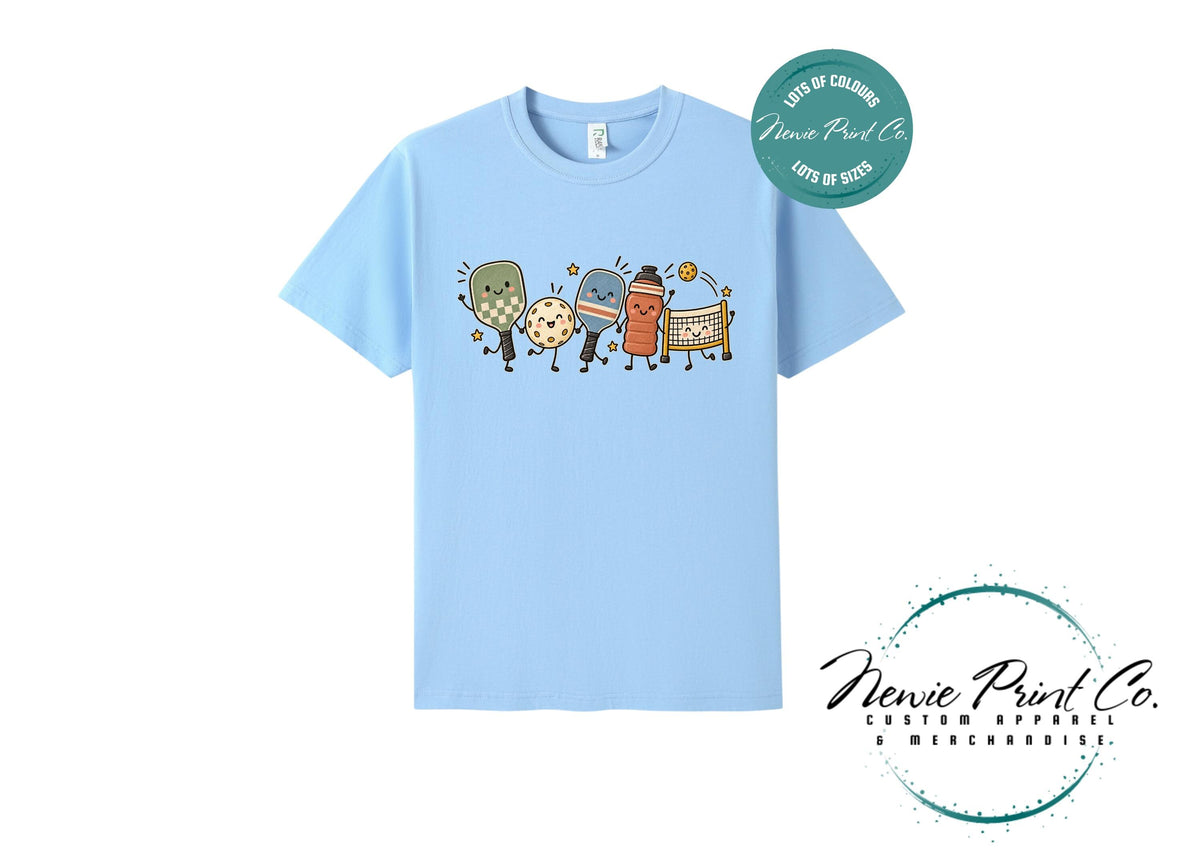 Cute Pickleball Character T-Shirt, Unisex Retro Sports Tee