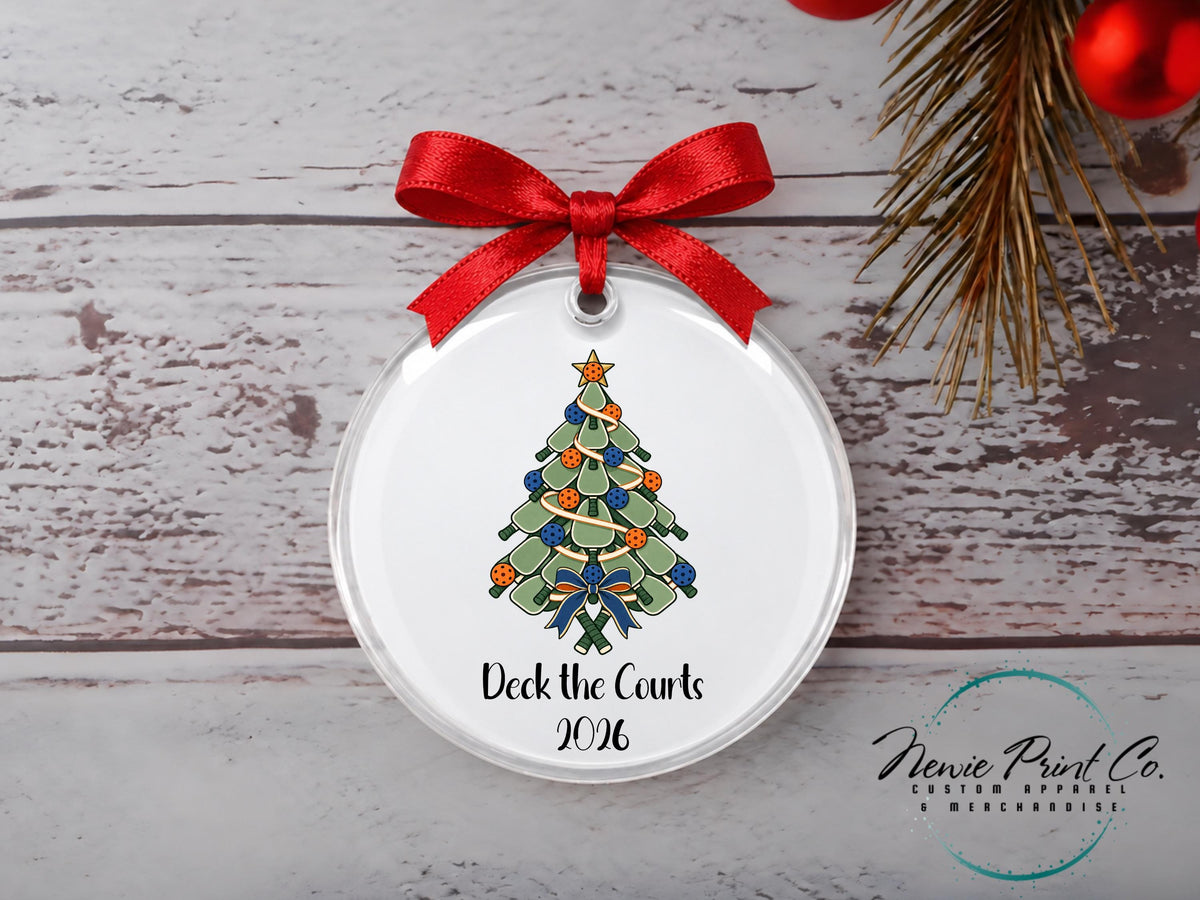 Deck the Courts Pickleball Personalised Ornament - Christmas Keepsake