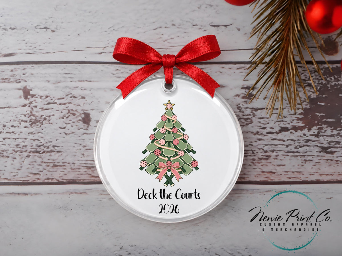 Deck the Courts Pickleball Personalised Ornament - Christmas Keepsake