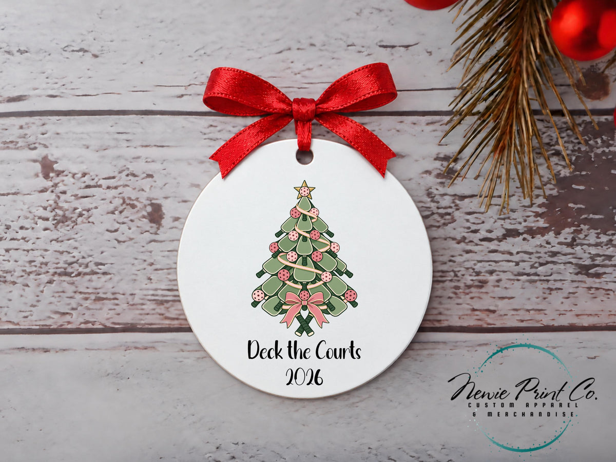 Deck the Courts Pickleball Personalised Ornament - Christmas Keepsake