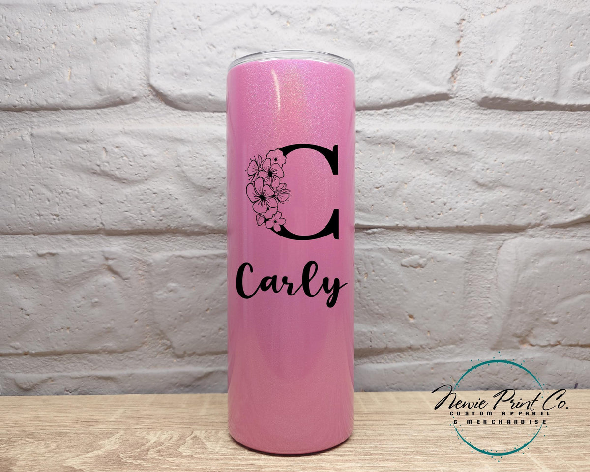 Personalized 20oz Shimmer tumbler, Custom travel mug, skinny tumbler, Sport Soccer Team Merch Logo, Coworker Group Event Gifts