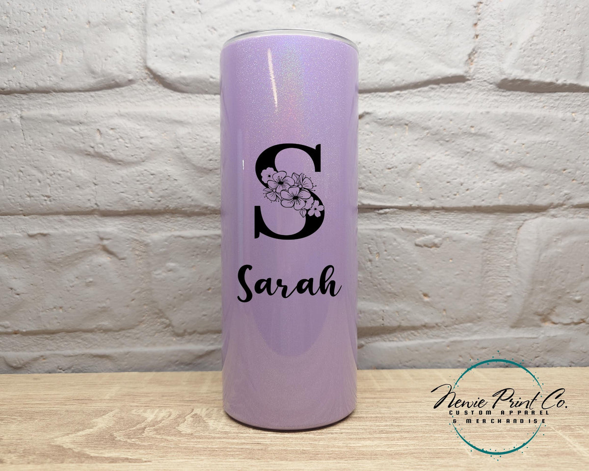 Personalized 20oz Shimmer tumbler, Custom travel mug, skinny tumbler, Sport Soccer Team Merch Logo, Coworker Group Event Gifts