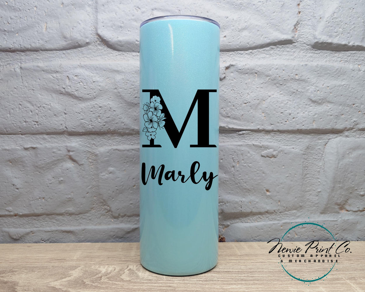 Personalized 20oz Shimmer tumbler, Custom travel mug, skinny tumbler, Sport Soccer Team Merch Logo, Coworker Group Event Gifts