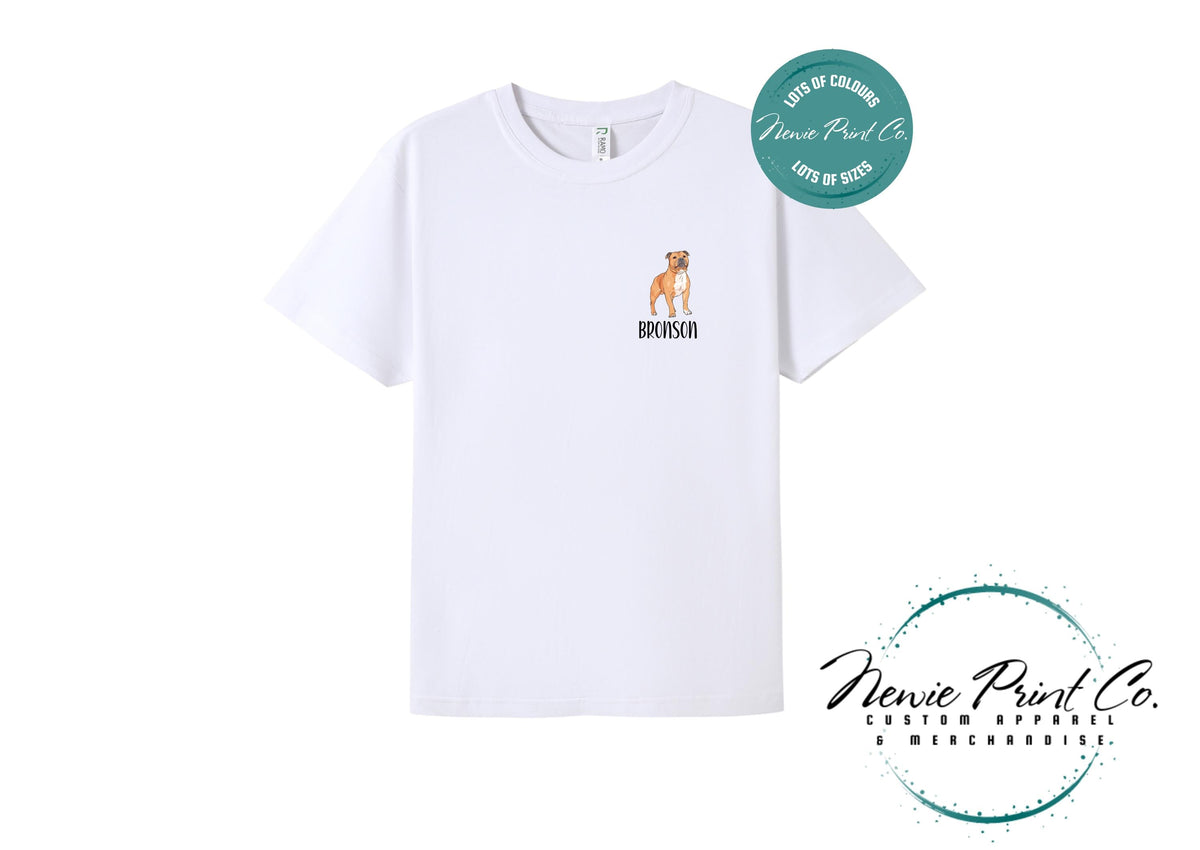 Custom Pet Portrait T-Shirt, Personalised Dog Cartoon Tee with Name, Pet Memorial Gift, Dog Mum Gift, Custom Pet Portrait Shirt
