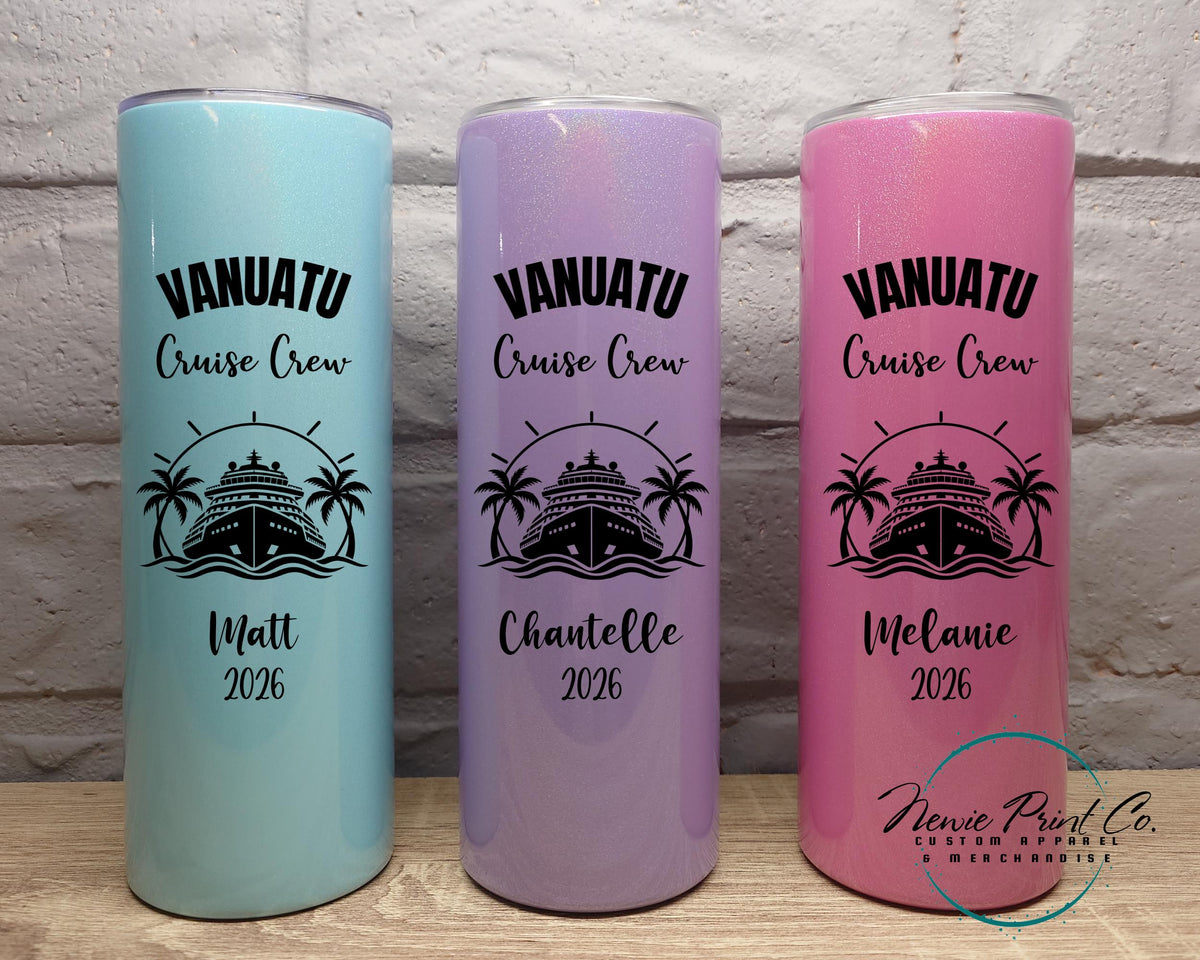 Personalized 20oz Shimmer tumbler, Custom travel mug, skinny tumbler, Honeymoon, Bride & Groom