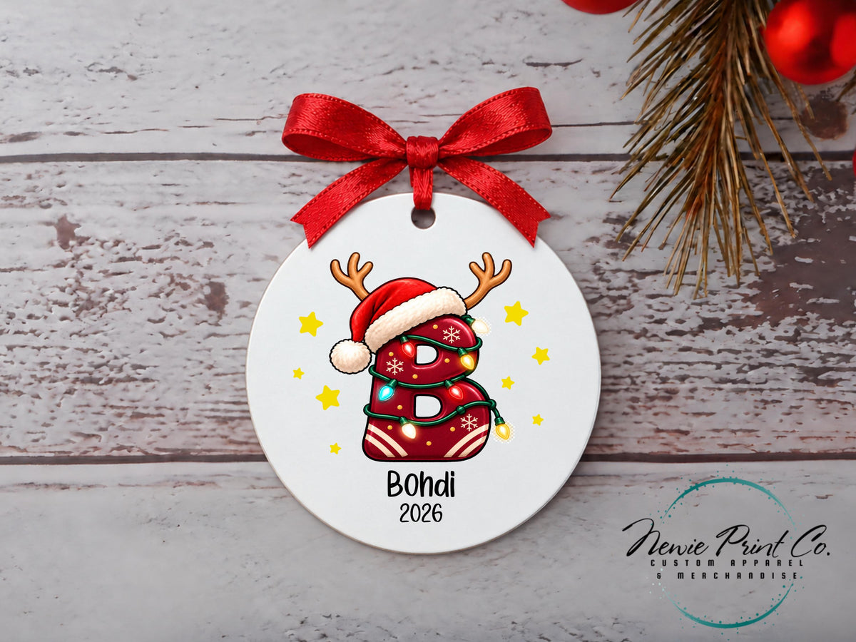 Personalized Letter Name Ornament, Christmas Family Keepsake, Custom Name Christmas , Initial Ornament, Christmas Decor with Gift Box