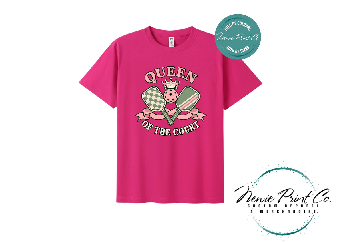 Queen of the Court Pickleball T-Shirt – Natural Cotton Women’s Sports Tee