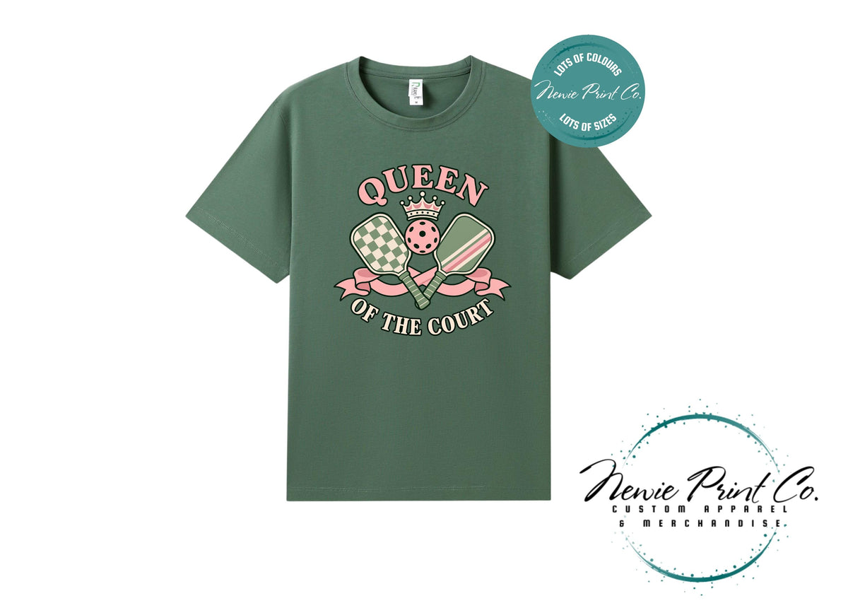 Queen of the Court Pickleball T-Shirt – Natural Cotton Women’s Sports Tee
