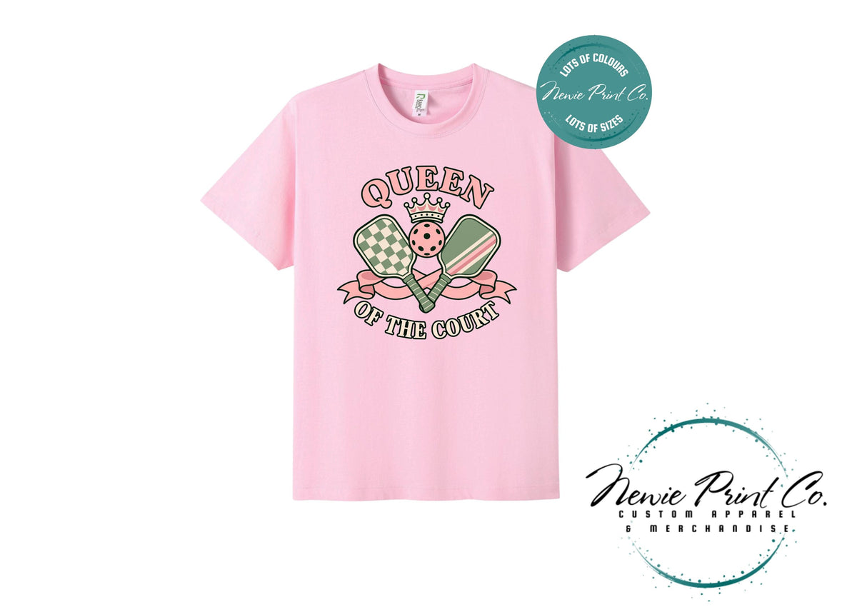 Queen of the Court Pickleball T-Shirt – Natural Cotton Women’s Sports Tee