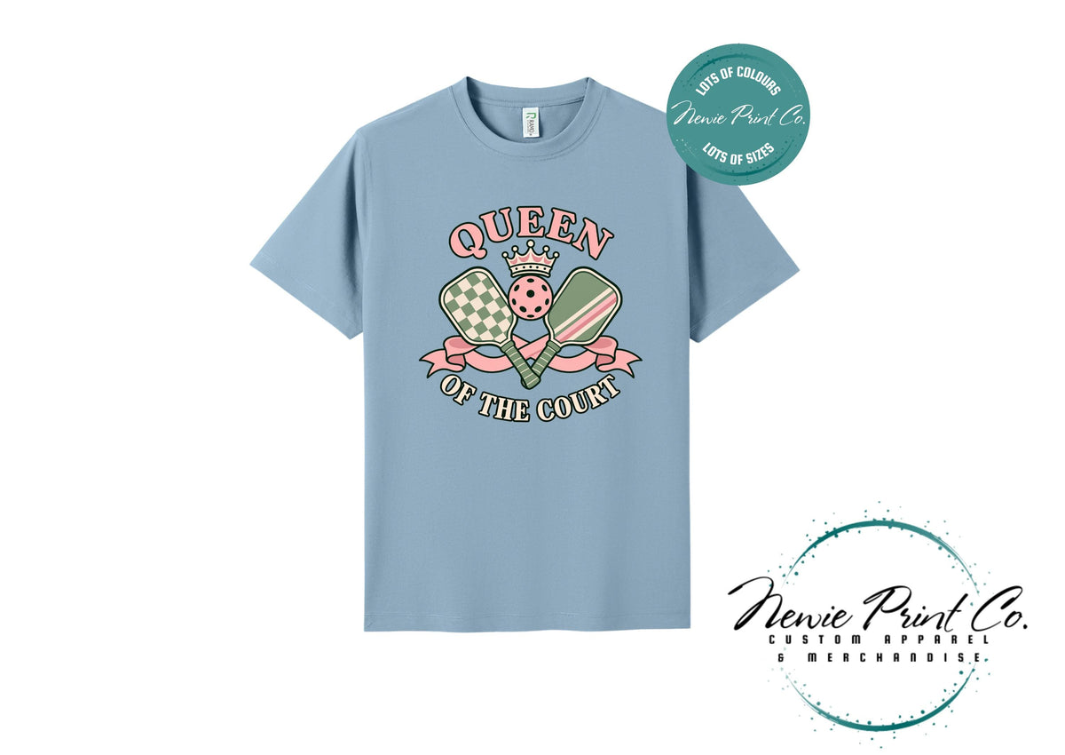 Queen of the Court Pickleball T-Shirt – Natural Cotton Women’s Sports Tee