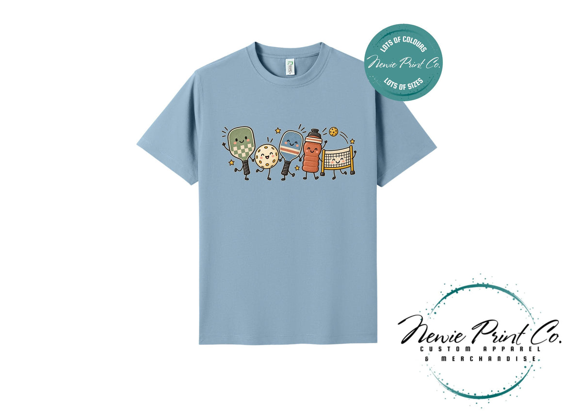 Cute Pickleball Character T-Shirt, Unisex Retro Sports Tee