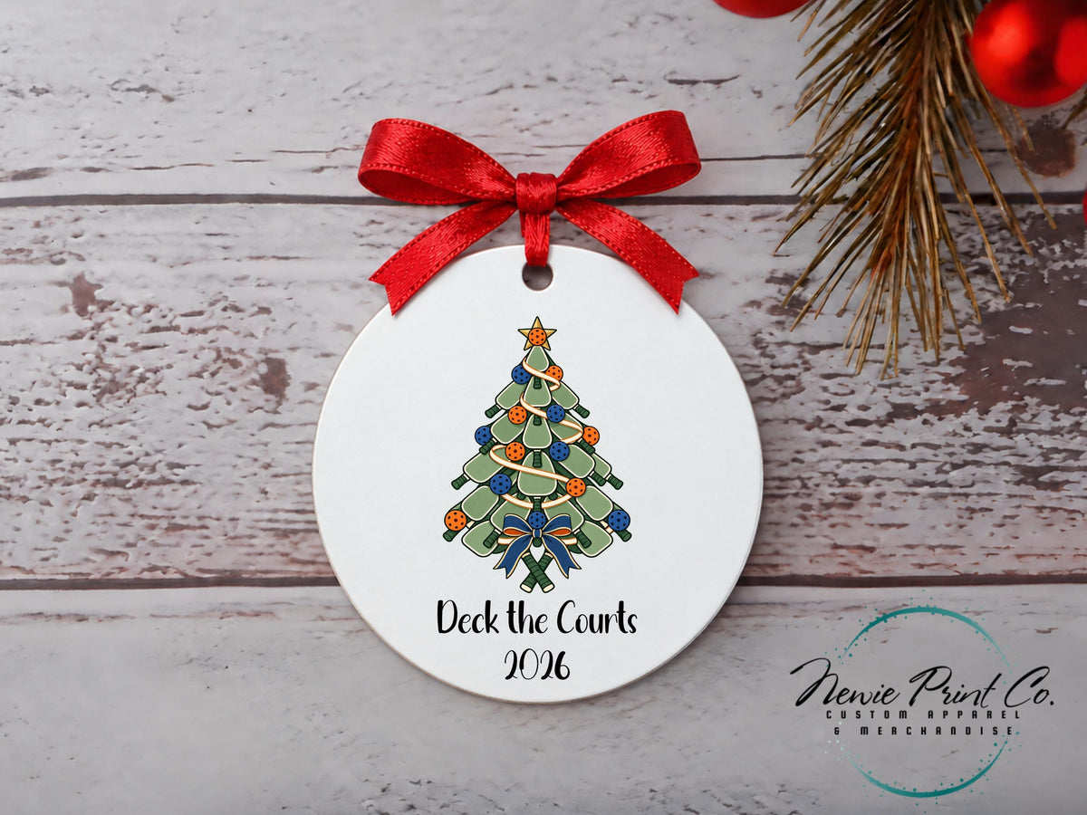 Deck the Courts Pickleball Personalised Ornament - Christmas Keepsake