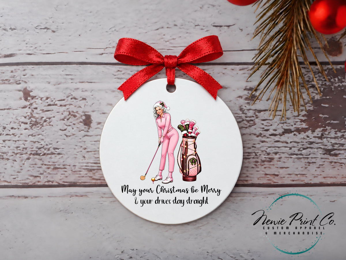 Golfing Lady Personalised Ornament - Christmas Keepsake
