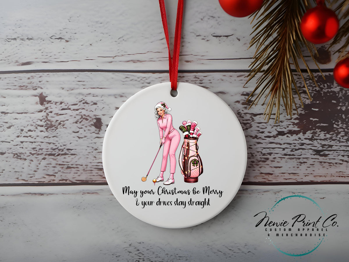 Golfing Lady Personalised Ornament - Christmas Keepsake