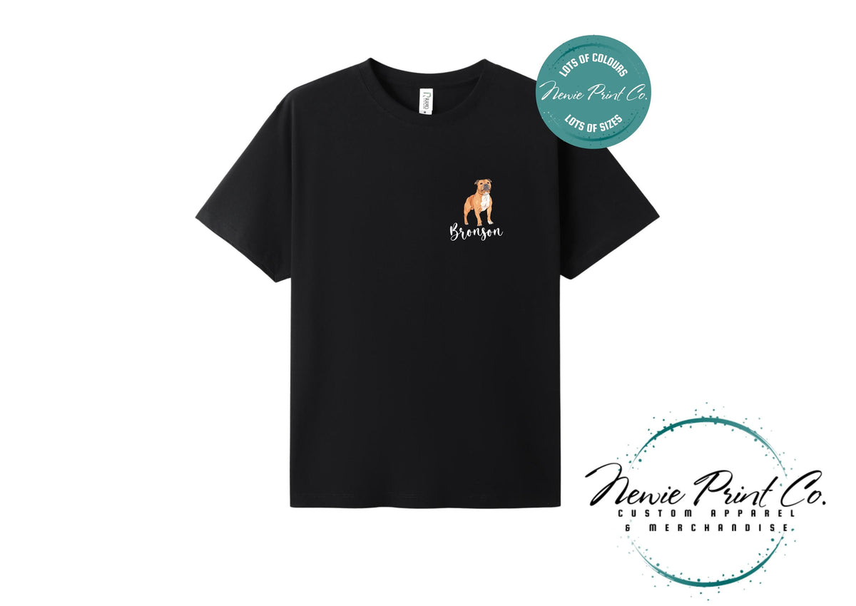 Custom Pet Portrait T-Shirt, Personalised Dog Cartoon Tee with Name, Pet Memorial Gift, Dog Mum Gift, Custom Pet Portrait Shirt