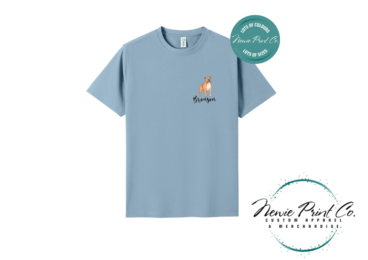 Custom Pet Portrait T-Shirt, Personalised Dog Cartoon Tee with Name, Pet Memorial Gift, Dog Mum Gift, Custom Pet Portrait Shirt