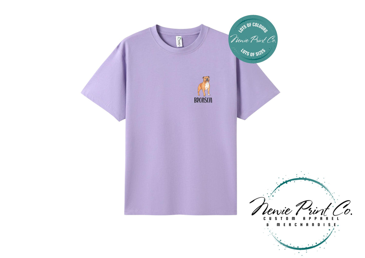 Custom Pet Portrait T-Shirt, Personalised Dog Cartoon Tee with Name, Pet Memorial Gift, Dog Mum Gift, Custom Pet Portrait Shirt